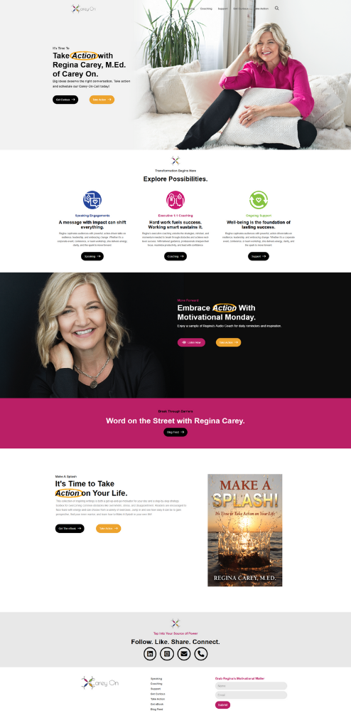 queen of action, regina carey website, regina carey