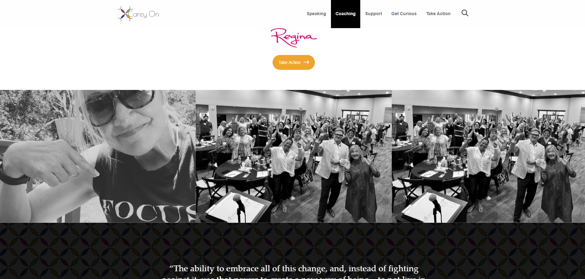 queen of action, regina carey website, regina carey